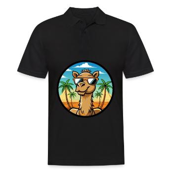 Kamel Lustige Cartoon Sommer Strand Sonnenbrille Cool - Männer Poloshirt - Schwarz - Vorne - Kai (181cm)