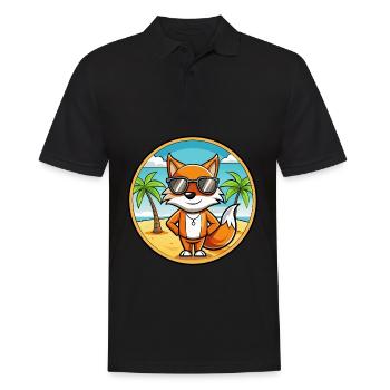 Renard Funny Cartoon Lunettes de soleil de plage d’été Autocollant - Polo Homme - noir - Devant - Kai (181cm)