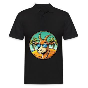 Antilope Lustige Cartoon Sommer Strand Sonnenbrille - Männer Poloshirt - Schwarz - Vorne - Kai (181cm)