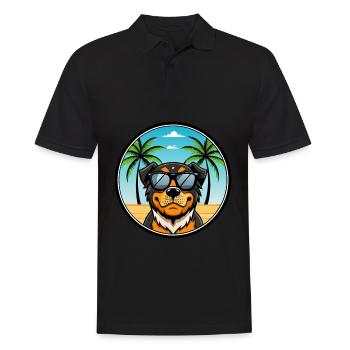 Lunettes de soleil Rottweiler Dog Cartoon Summer Beach - Polo Homme - noir - Devant - Kai (181cm)