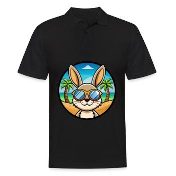 Rabbit Funny Cartoon Summer Beach Sunglasses Cool - Men's Polo Shirt - black - Front - Kai (181cm)