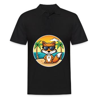 Renard Funny Cartoon Lunettes de soleil de plage d’été Autocollant - Polo Homme - noir - Devant - Kai (181cm)
