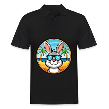 Rabbit Funny Cartoon Summer Beach Sunglasses Cool - Men's Polo Shirt - black - Front - Kai (181cm)