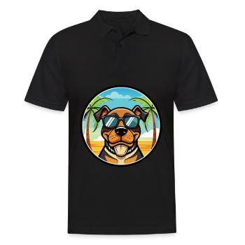 Lunettes de soleil Rottweiler Dog Cartoon Summer Beach - Polo Homme - noir - Devant - Kai (181cm)