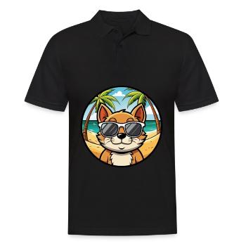 Bambino Cat Breed Cartoon Lunettes de soleil Beach - Polo Homme - noir - Devant - Kai (181cm)