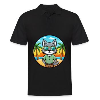 Korat Cat Breed Cartoon Lunettes de soleil Beach - Polo Homme - noir - Devant - Kai (181cm)