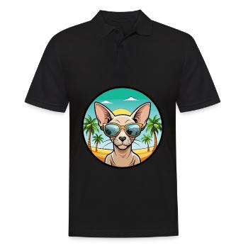 Peterbald Cat Breed Cartoon Lunettes de soleil Beach - Polo Homme - noir - Devant - Kai (181cm)
