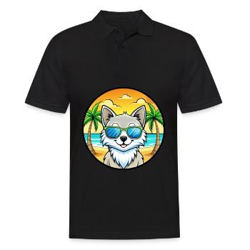 Lunettes de soleil de plage de race de chat angora turc - Polo Homme - noir - Devant - Kai (181cm)