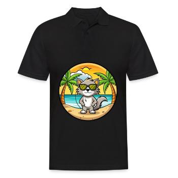 Burmilla Cat Breed Cartoon Lunettes de soleil Beach - Polo Homme - noir - Devant - Kai (181cm)