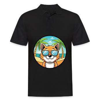 Bambino Cat Breed Cartoon Lunettes de soleil Beach - Polo Homme - noir - Devant - Kai (181cm)