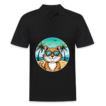Lunettes de soleil California Spangled Cat Breed Cartoon - Polo Homme - noir - Devant - Kai (181cm)