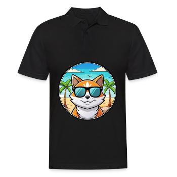 Lunettes de soleil de dessin animé de race de chat calicot dilué plage - Polo Homme - noir - Devant - Kai (181cm)