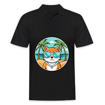 Hantilly Tiffany Cat Breed Cartoon Sunglass Beach - Men's Polo Shirt - black - Front - Kai (181cm)