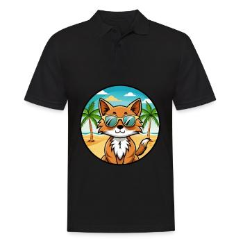 Lunettes de soleil Kawaii de race de chat somalienne de dessin animé plage - Polo Homme - noir - Devant - Kai (181cm)