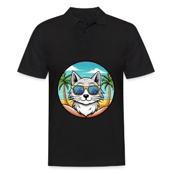Lunettes de soleil de plage de race de chat angora turc - Polo Homme - noir - Devant - Kai (181cm)