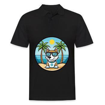 Argentino Chien Race Dessin Animé Lunettes De Soleil Plage - Polo Homme - noir - Devant - Kai (181cm)