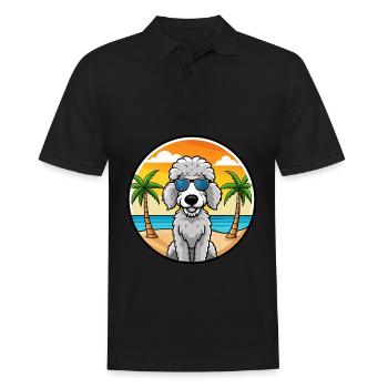 Bedlington Terrier Hunderasse Cartoon Sonnenbrille - Männer Poloshirt - Schwarz - Vorne - Kai (181cm)