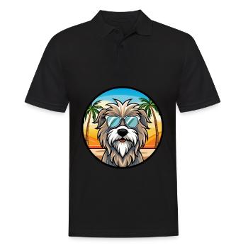 Bergamasco Shepherd Dog Breed Cartoon Sunglasses - Men's Polo Shirt - black - Front - Kai (181cm)