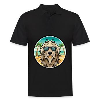 Bergamasco Dog Breed Cartoon Sunglasses Beach - Men's Polo Shirt - black - Front - Kai (181cm)