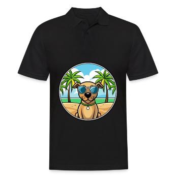 Black Mouth Cur Dog Breed Cartoon Sunglasses Beach - Men's Polo Shirt - black - Front - Kai (181cm)