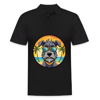 Bouvier Des Ardennes Hunderasse Cartoon Sonnenbrille - Männer Poloshirt - Schwarz - Vorne - Kai (181cm)