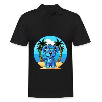 Lunettes de soleil Blue Picardy Spaniel Dog Breed Cartoon - Polo Homme - noir - Devant - Kai (181cm)