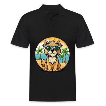 Briquet Griffon Vendeen Race de chien Cartoon Beach - Polo Homme - noir - Devant - Kai (181cm)