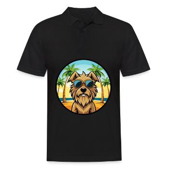 Briard Dog Breed Cartoon Sunglasses Beach - Men's Polo Shirt - black - Front - Kai (181cm)