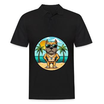 Bull Boxer Chien Race Dessin Animé Lunettes De Soleil Plage - Polo Homme - noir - Devant - Kai (181cm)