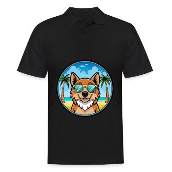 Caucasian Ovcharka Dog Breed Cartoon Sunglasses - Men's Polo Shirt - black - Front - Kai (181cm)