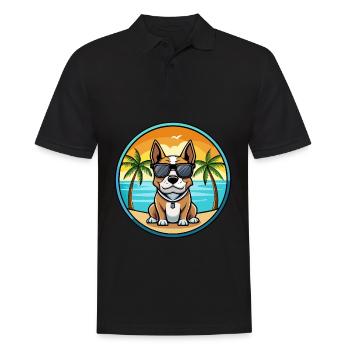 Braque Auvergne Hunderasse Cartoon Sonnenbrille Strand - Männer Poloshirt - Schwarz - Vorne - Kai (181cm)