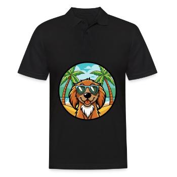 Boykin Spaniel Chien Race Dessin Animé Lunettes De Soleil Plage - Polo Homme - noir - Devant - Kai (181cm)