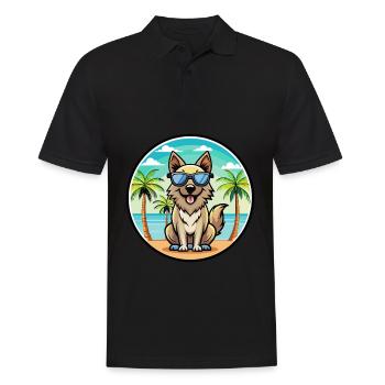 Karpatenschäferhund Hunderasse Cartoon Sonnenbrille - Männer Poloshirt - Schwarz - Vorne - Kai (181cm)