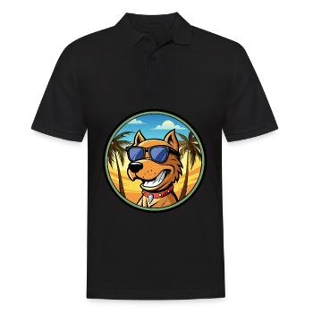 Kanarische Warren Hound Hunderasse Cartoon Sonnenbrille - Männer Poloshirt - Schwarz - Vorne - Kai (181cm)