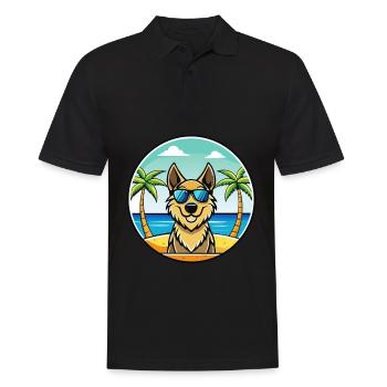 Berger Croate Race Dessin Animé Lunettes De Soleil Plage - Polo Homme - noir - Devant - Kai (181cm)
