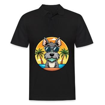 Cesky Terrier Hunderasse Cartoon Sonnenbrille Strand - Männer Poloshirt - Schwarz - Vorne - Kai (181cm)