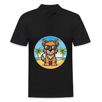 Lunettes de soleil de dessin animé de race de chien griffon belge plage - Polo Homme - noir - Devant - Kai (181cm)
