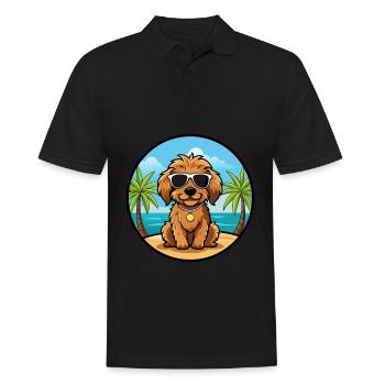 Cockapoo Dog Breed Cartoon Sunglasses Beach - Men's Polo Shirt - black - Front - Kai (181cm)