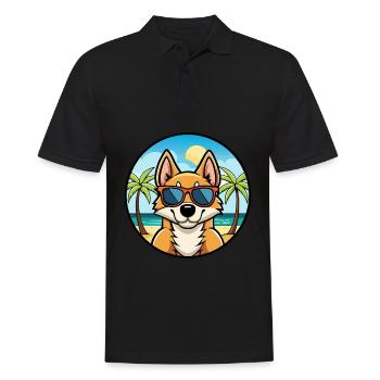 Chilean Fox Terrier Dog Breed Cartoon Sunglasses - Men's Polo Shirt - black - Front - Kai (181cm)