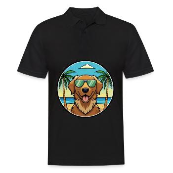 Chesapeake Bay Retriever Hunderasse Cartoon Beach - Männer Poloshirt - Schwarz - Vorne - Kai (181cm)
