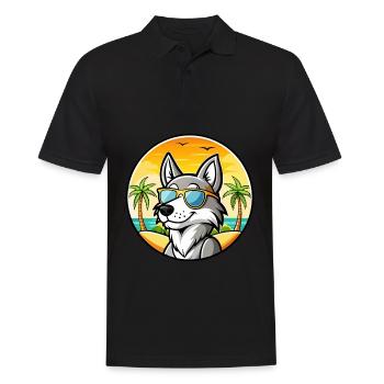 Lunettes de soleil tchécoslovaques de race chien-loup de dessin animé - Polo Homme - noir - Devant - Kai (181cm)