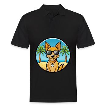 Dingo Dog Breed Cartoon Sunglasses Beach - Men's Polo Shirt - black - Front - Kai (181cm)