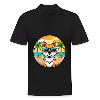 Formosan Sennenhund Rasse Cartoon Sonnenbrille Strand - Männer Poloshirt - Schwarz - Vorne - Kai (181cm)