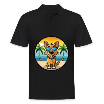 Jamthund Dog Breed Cartoon Sunglasses Beach - Men's Polo Shirt - black - Front - Kai (181cm)