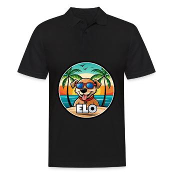 Chien Race Dessin Animé Lunettes De Soleil Plage - Polo Homme - noir - Devant - Kai (181cm)