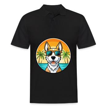 Foxterrier Smooth Dog Rasse Cartoon Sonnenbrille - Männer Poloshirt - Schwarz - Vorne - Kai (181cm)