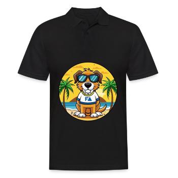 Brasileiro Chien Race Dessin Animé Lunettes De Soleil Plage - Polo Homme - noir - Devant - Kai (181cm)