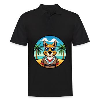 Hare Indian Dog Breed Cartoon Sunglasses Beach - Men's Polo Shirt - black - Front - Kai (181cm)