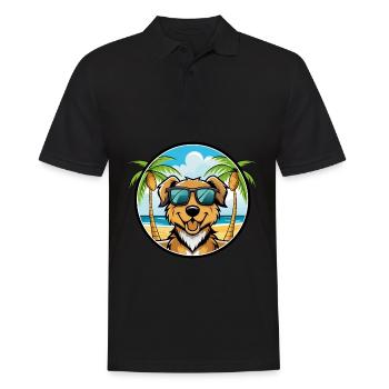 Hovawart Chien Race Dessin Animé Lunettes de Soleil Plage - Polo Homme - noir - Devant - Kai (181cm)