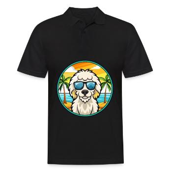 Hongrois Kuvasz Chien Race Dessin Animé Lunettes De Soleil Plage - Polo Homme - noir - Devant - Kai (181cm)